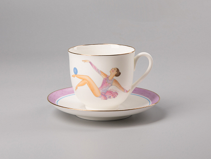 Чашка с блюдцем кофейная 180 мл., форма Ландыш, рисунок Мяч арт. 81.31097.00.1