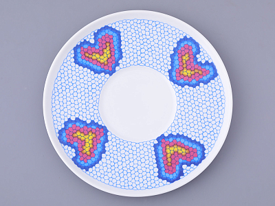 Чашка с блюдцем чайная, форма Колокол, рисунок Боа радужный, арт. 81.32688.00.1