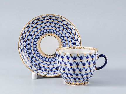 Сервиз кофейный форма Тюльпан рисунок Кобальтовая сетка, 6 персон 20 предметов, арт. 81.20944.00.1