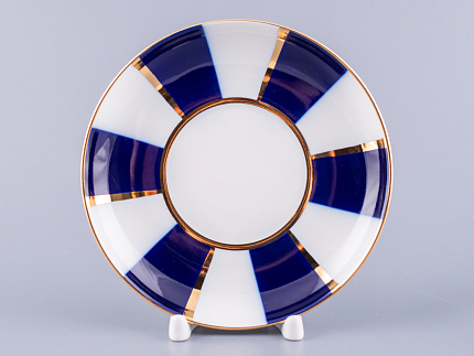 Бокал с блюдцем 360 мл форма Ленинградский рисунок Кобальтовые полосы арт. 81.14856.00.1