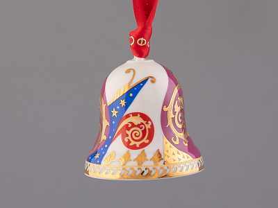 Подарочный набор Колокольчик форма Петелька рисунок Рождественские узоры 3 штуки, арт. 81.32619.00.1