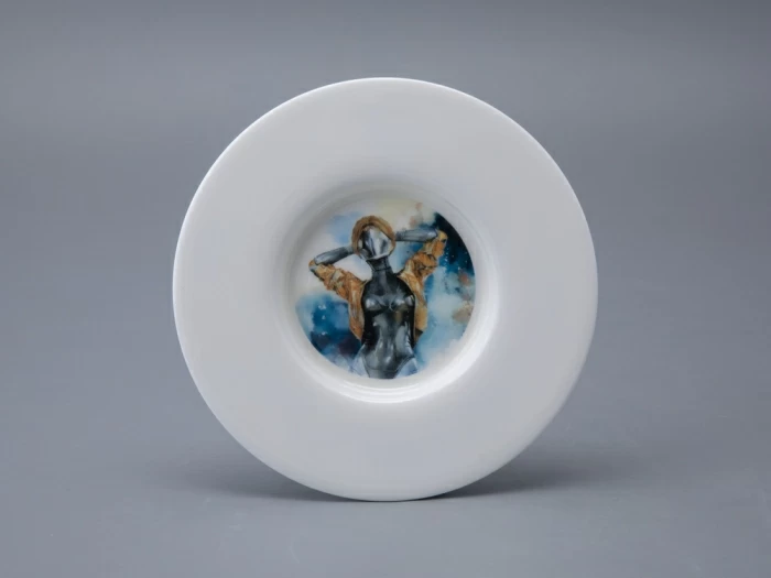 Бокал с блюдцем и крышкой 400мл в подарочной упаковке, форма Топ, рисунокAtomic Heart (Атомное Сердце) 1, арт 81.34448.00.1, 