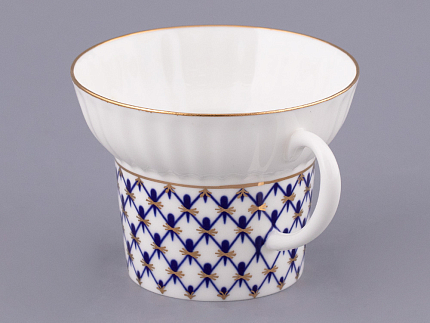 Чашка с блюдцем кофейная 155 мл.,  форма Волна, рисунок Кобальтовая сетка арт. 81.14575.00.1