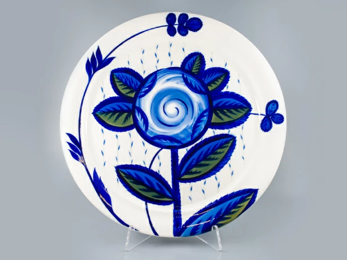 Блюдо декоративное 440 мм, форма Ромашка, рисунок Синяя Роза, арт 80.88197.00.1, 
