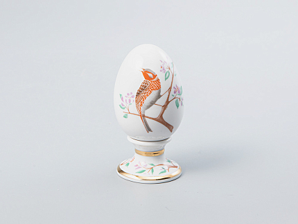 Яйцо пасхальное на подставке 82 мм форма Нева рисунок Овсянка арт. 80.65670.00.1