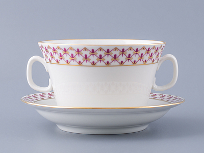 Чашка с блюдцем для бульона Молодежная Сетка-Блюз 2 арт. 81.26642.00.1