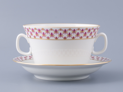 Чашка с блюдцем для бульона Молодежная Сетка-Блюз 2 арт. 81.26642.00.1, 