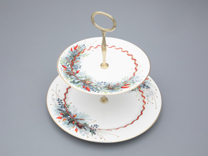 Этажерка 2-х ярусная, в подарочной упаковке, форма Стандартная - 2, рисунок Календа, арт. 81.33223.00.1, 