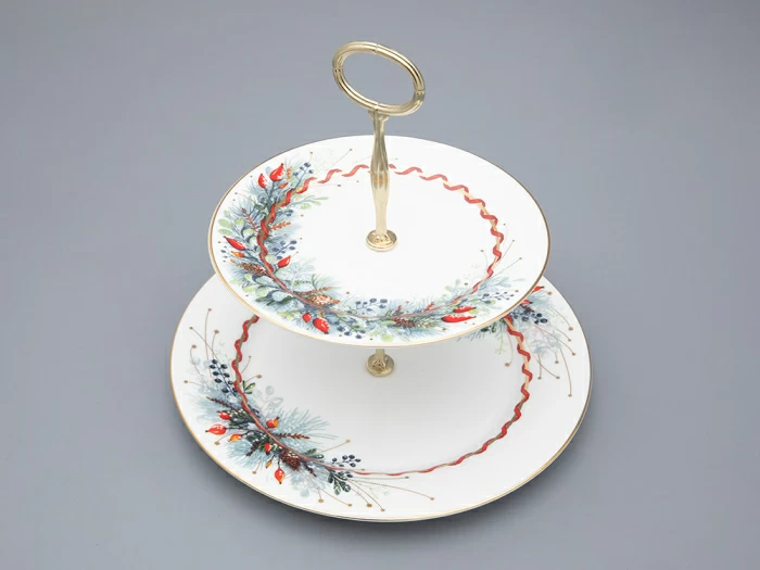 Этажерка 2-х ярусная, в подарочной упаковке, форма Стандартная - 2, рисунок Календа, арт. 81.33223.00.1, 