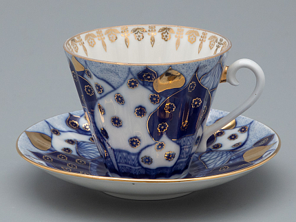 Чашка с блюдцем чайная 235 мл форма Лучистая рисунок Перезвоны арт. 81.13809.00.1