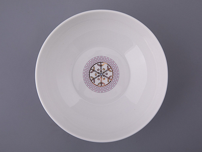 Салатник 200 мм, форма Утро, рисунок Морозный январь красная, арт. 80.48361.00.1