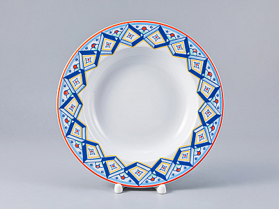 Тарелка форма Европейская 225 мм рисунок Высоцкая. Rosso, арт. 80.37143.00.1