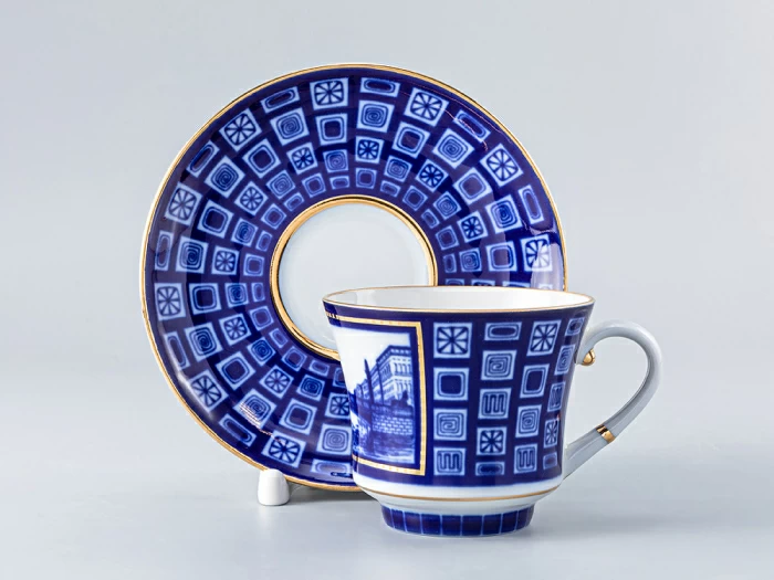 Чашка с блюдцем чайная 220 мл форма Банкетная рисунок Египетский мост арт. 81.16040.00.1, 