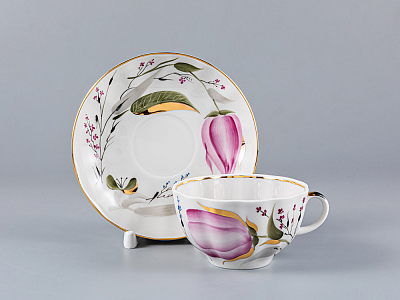 Сервиз чайный Тюльпан Розовые тюльпаны, 6 персон 20 предметов, арт. 81.20955.00.1