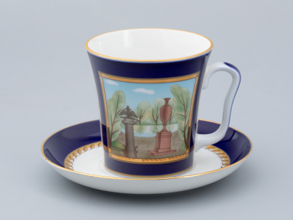 Бокал с блюдцем форма Ленинградский рисунок Порфировая ваза арт. 81.31477.00.1, 