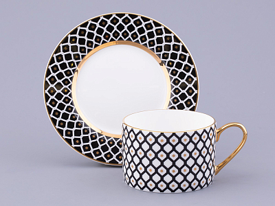 Чашка с блюдцем 250 мл форма Идиллия рисунок Неро 1, арт. 81.32141.00.1