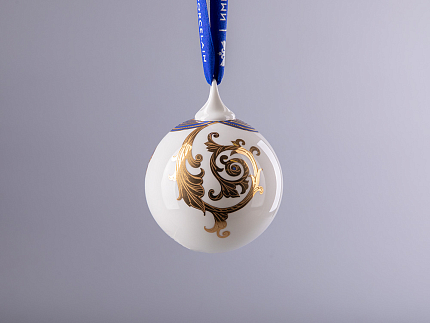 Подарочный набор из 3 елочных шаров форма Шар с петелькой 80 мм рисунок Рождественские узоры арт. 81.30683.00.1