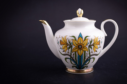 Сервиз чайный форма Весенняя, рисунок Золотой Нарцисс на 6 персон, 20 предметов, арт 61.21040.00.1