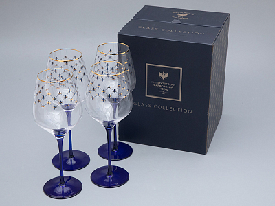 Набор (4 бокала для вина) 380 мл Кобальтовая сетка арт. 14.11001.07