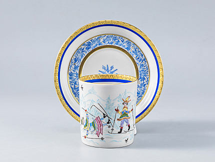 Сервиз чайный форма Гербовая рисунок Зимние забавы, 4 персон 11 предметов, арт. 81.14057.01.1