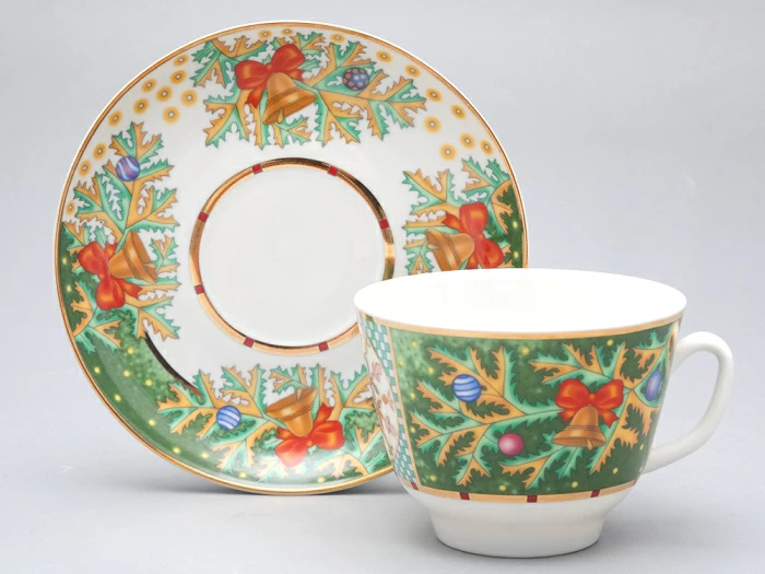 Чашка с блюдцем чайная 350 мл форма Подарочная рисунок Морозный январь арт. 81.31749.00.1, 