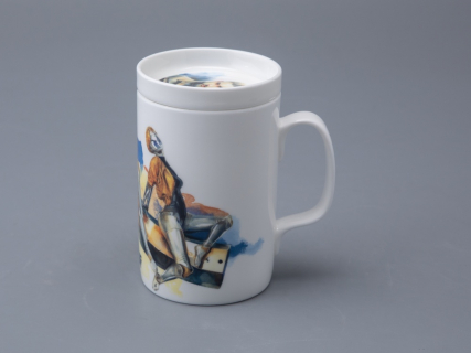 Бокал с блюдцем и крышкой 400мл в подарочной упаковке, форма Топ, рисунокAtomic Heart (Атомное Сердце) 2, арт 81.34449.00.1, 