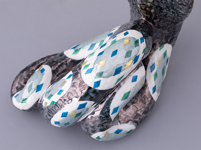 Скульптура форма Кобра, большой размер, в подарочной упаковке, рисунок Серебряная змейка, арт. 81.32811.00.1