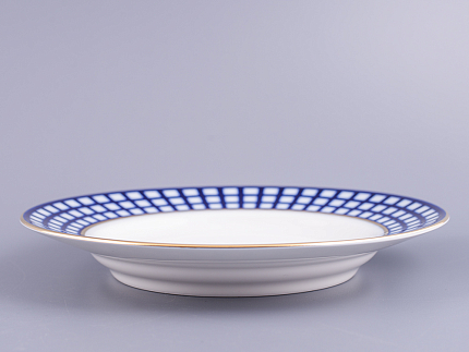 Тарелка 220 мм Глубокая Кобальтовая клетка арт. 80.04052.00.1