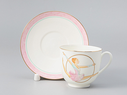 Чашка с блюдцем кофейная 180 мл.,  форма Ландыш, рисунок Обруч арт. 81.28109.00.1