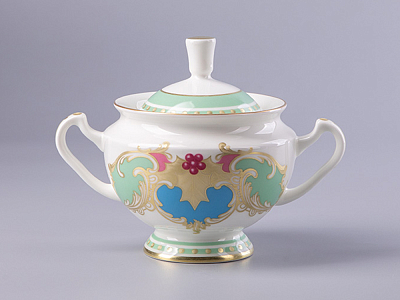 Сахарница форма Айседора рисунок Аквамарин арт. 80.42468.00.1