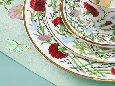 Тарелка плоская 270 мм, форма Стандартная-2, рисунок Сад Алисы, арт. 80.47613.00.1