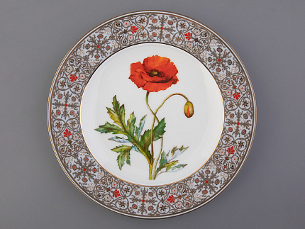 Тарелка декоративная 270 мм в подарочной упаковке, форма Европейская, рисунок Мак восточный, арт. 81.32769.00.1