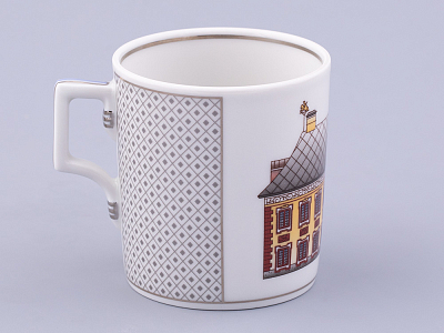 Чашка с блюдцем чайная, форма Гербовая, рисунок Серебряный город 6, арт. 81.32589.00.1