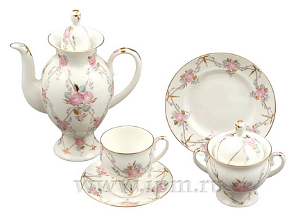 Сервиз кофейный Классическая-2 Галантный, 6 персон 20 предметов, арт. 81.13780.00.1