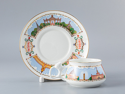 Чашка с блюдцем кофейная 180 мл.,  форма Билибина, рисунок Павильоны ВДНХ арт. 81.24413.00.1