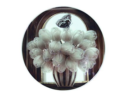 Блюдо декоративное 450 форма Круглая рисунок Тюльпаны арт. 80.52510.00.1