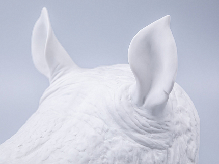 Скульптура форма Носорог голова, Белый бисквит, арт 82.49078.00.1