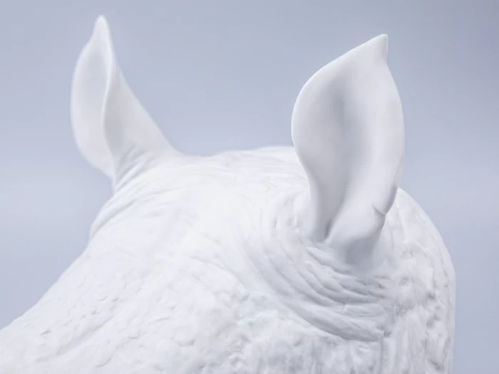 Скульптура форма Носорог голова, Белый бисквит, арт 82.49078.00.1, 