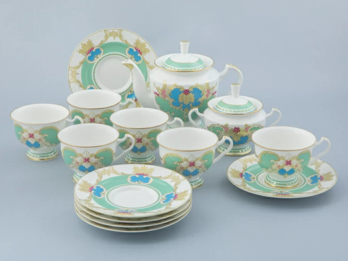 Сервиз чайный форма Айседора рисунок Аквамарин 6 персон 14 предметов арт. 81.30906.00.1, 