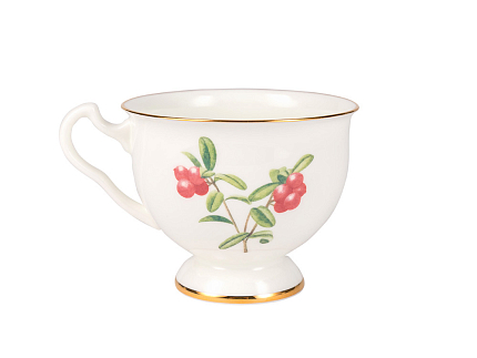 Чашка с блюдцем чайная форма Айседора рисунок Брусника арт. 81.26751.00.1