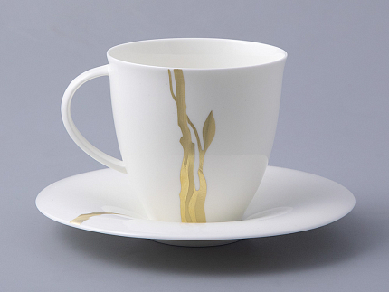 Чашка с блюдцем чайная форма Оливия рисунок Лидия арт. 81.31431.00.1