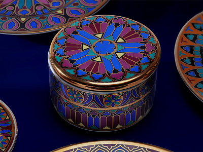 Шкатулка в подарочной упаковке, форма Идиллия, рисунок Готический 7, арт. 81.34170.00.1