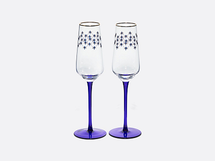 Набор (2 бокала для шампанского) 200 мл, Кобальтовая сетка арт. 14.11449.07
