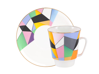 Чашка с блюдцем 165 мл форма Майская рисунок Движение 1, арт. 81.27266.00.1