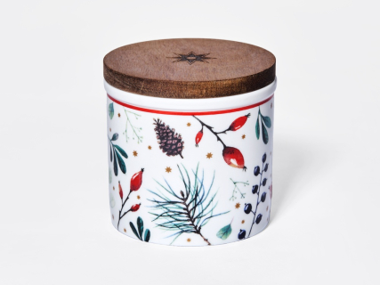 Набор банок 80 мм с деревянной крышкой (3 предмета), в подарочной упаковке, форма Стандартная, рисунок Календа, арт 42.00071.00.1, 