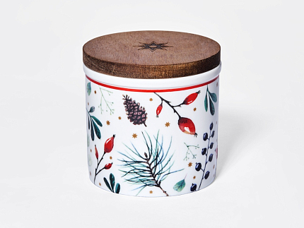 Набор банок 80 мм с деревянной крышкой (3 предмета), в подарочной упаковке, форма Стандартная, рисунок Календа, арт 42.00071.00.1