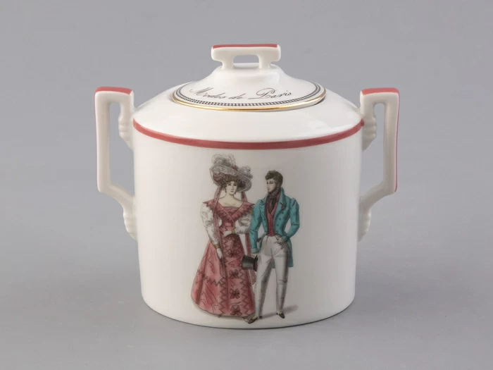 Подарочный набор сахарница форма Гербовая рисунок Modes de Paris (Мода Парижа) (терракот) арт. 81.26408.00.1, 