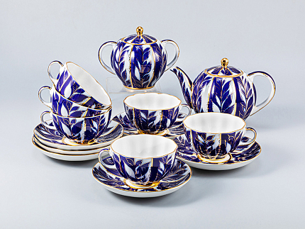 Сервиз чайный Тюльпан Зимний вечер,6 персон 14 предметов, арт. 81.10737.08.1