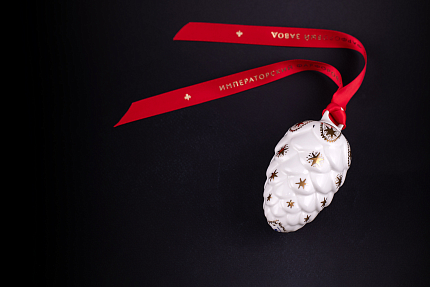 Елочная игрушка Шишка, рисунок Рождество, арт 60.21175.00.1