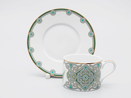 Чашка с блюдцем форма Соло 300 мл рисунок Ландыш майский, арт. 81.29190.00.1